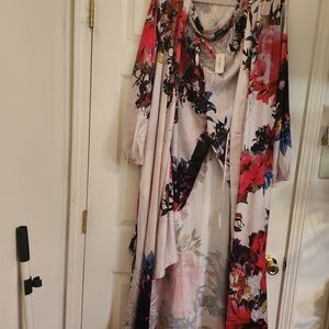 Soma Floral Kimono Robe - Pink and Black